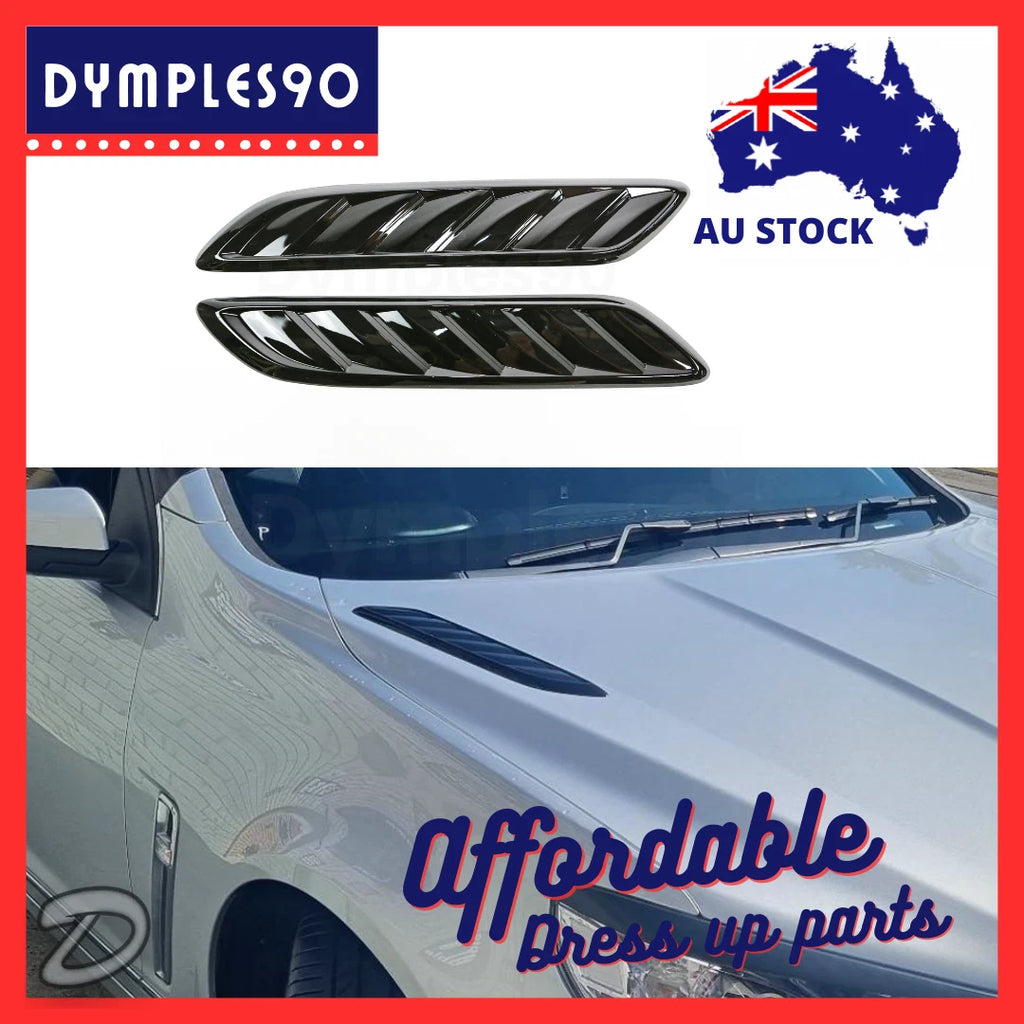 GLOSS BLACK BONNET VENTS FOR HOLDEN COMMODORE VF S / SS / SSV / SV6 / REDLINE
