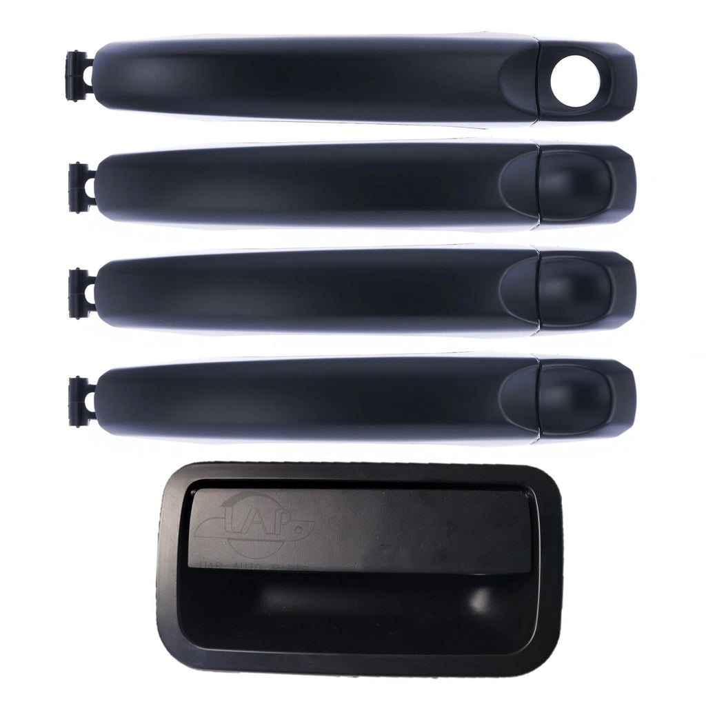 Door Handle Outer for Volkswagen Amarok 10-22 Set of 5 Black FRONT REAR TAILGATE