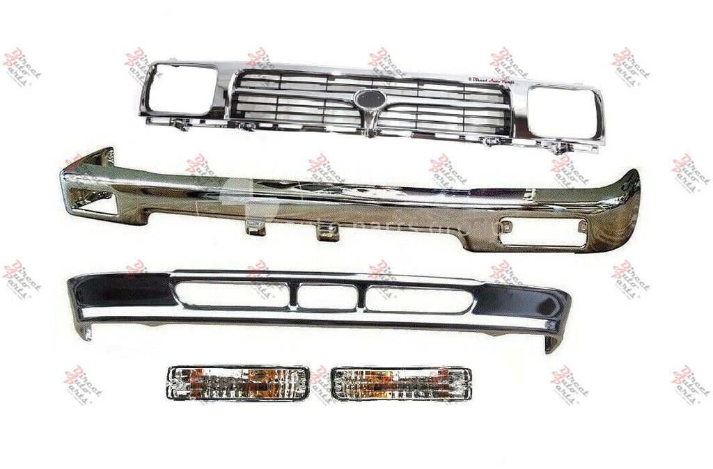 *CHROME* FRONT BAR + APRON + GRILLE SUIT TOYOTA HILUX RN/LN/YN85 2WD 1991 -1997