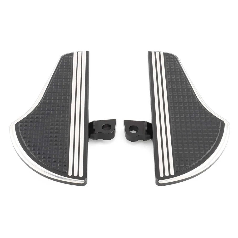 Black White Front Foot Pegs Floorboards Pad For Harley Sportster Touring Softail