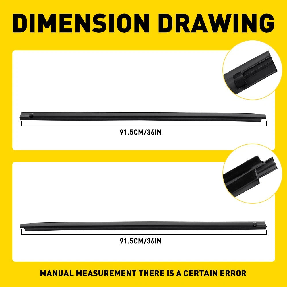 2pcs Window Seal Weather Strips For Toyota Hilux 2005-2015 2 Doors Single Cab