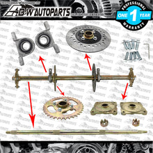 Load image into Gallery viewer, Fits DIY Go Kart ATV Drift Trike Rear Axle Kit Brake Rotor Sprocket Hub 810mm