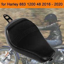 Load image into Gallery viewer, Black Leather Driver Solo Seat Cushion For Harley Sportster XL 1200 883 48 16-20