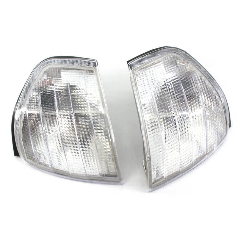 Clear White Front Corner Signal Lights Indicator For Benz C-Class W202 1994-2000