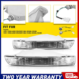 2x For Toyota Cruiser Land HZJ80 Series Front Turn Indicators Bumper Light 12V