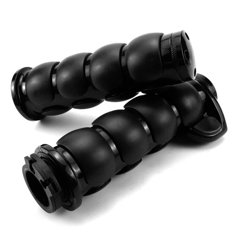 1" Black Handlebar Hand Bar Grips For Harley Sportster Road King Electra Glide S