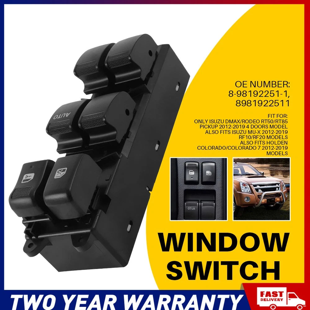 for ISUZU 4 Door DMAX MU-X 2012~2020 Master Power Window Switch Driver Control