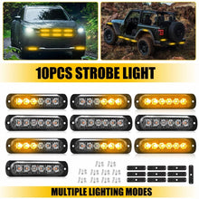 Load image into Gallery viewer, 10 Amber LED Car Truck Emergency Beacon Warning Hazard Flashing Strobe Light Bar