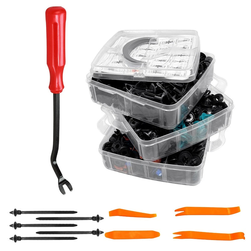 1300x Car Trim Body Clips & Plastic Rivet Fastener Assortment Kit