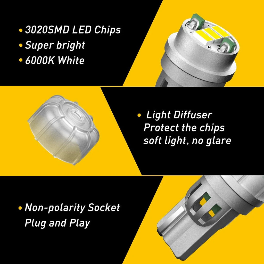 2x AUXITO T10 W5W 194 168 CANBUS LED Bulbs 6500K White 240LM