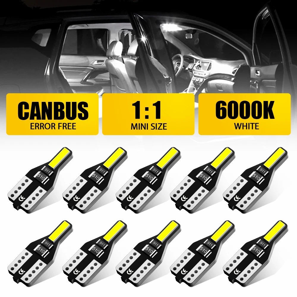 10x Canbus White 194 168 W5W T10 LED Car Side Wedge Parker Light Globe Bulb