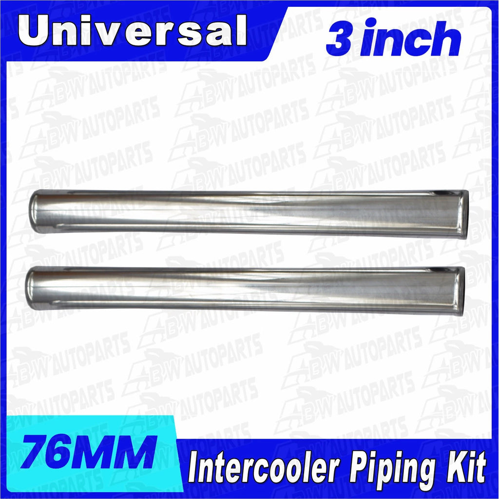 Intercooler Turbo Piping Pipe Kit Aluminum + Silicone Hose Universal 3"Inch 76mm