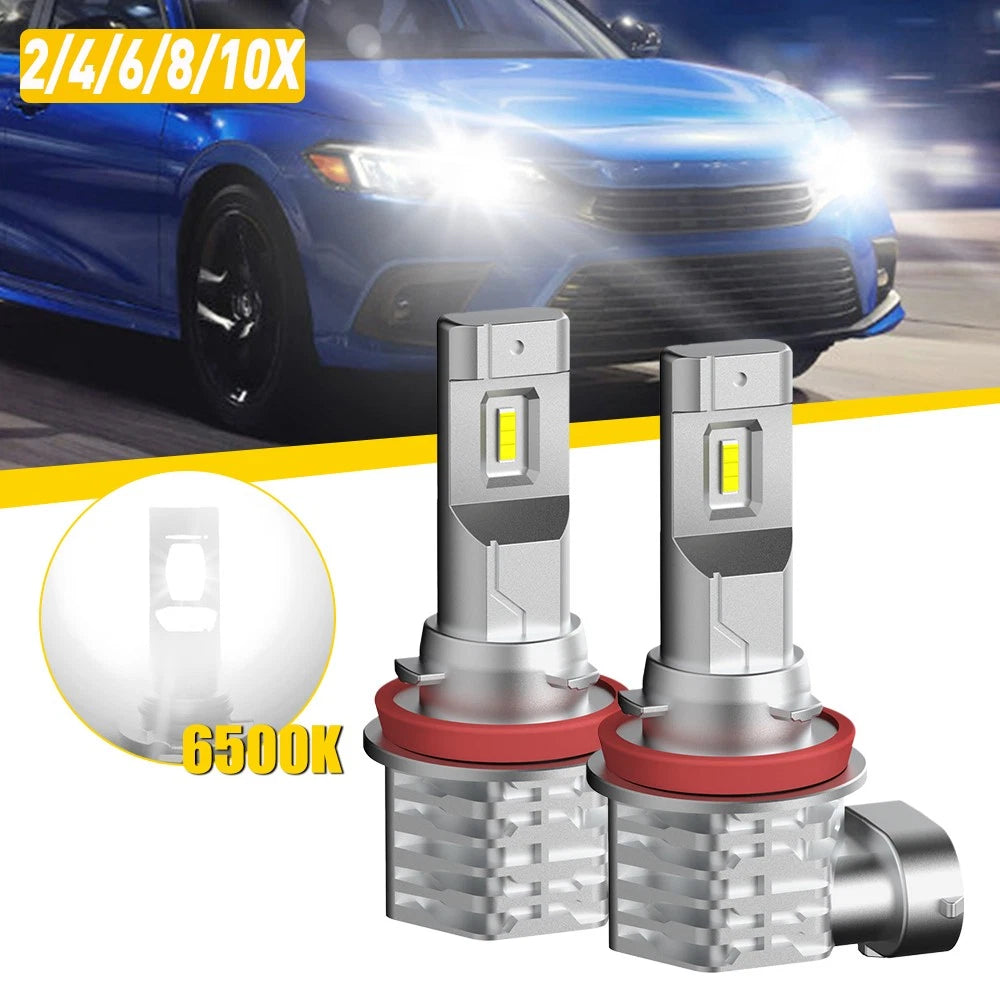 H8 H11 H16 LED fog light bulbs 6500K super bright white, 2-pack