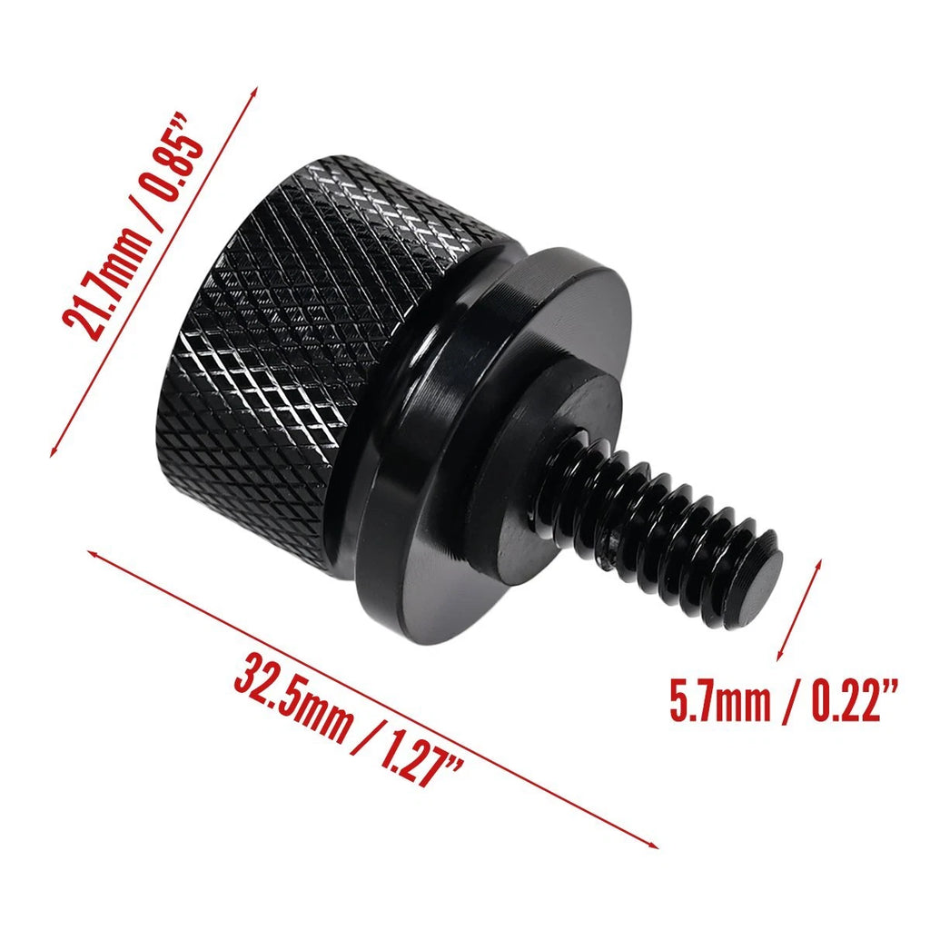 1pcs 6mm Rear Seat Bolt Screw Billet Aluminum Knurled Black for Harley 1996-2015