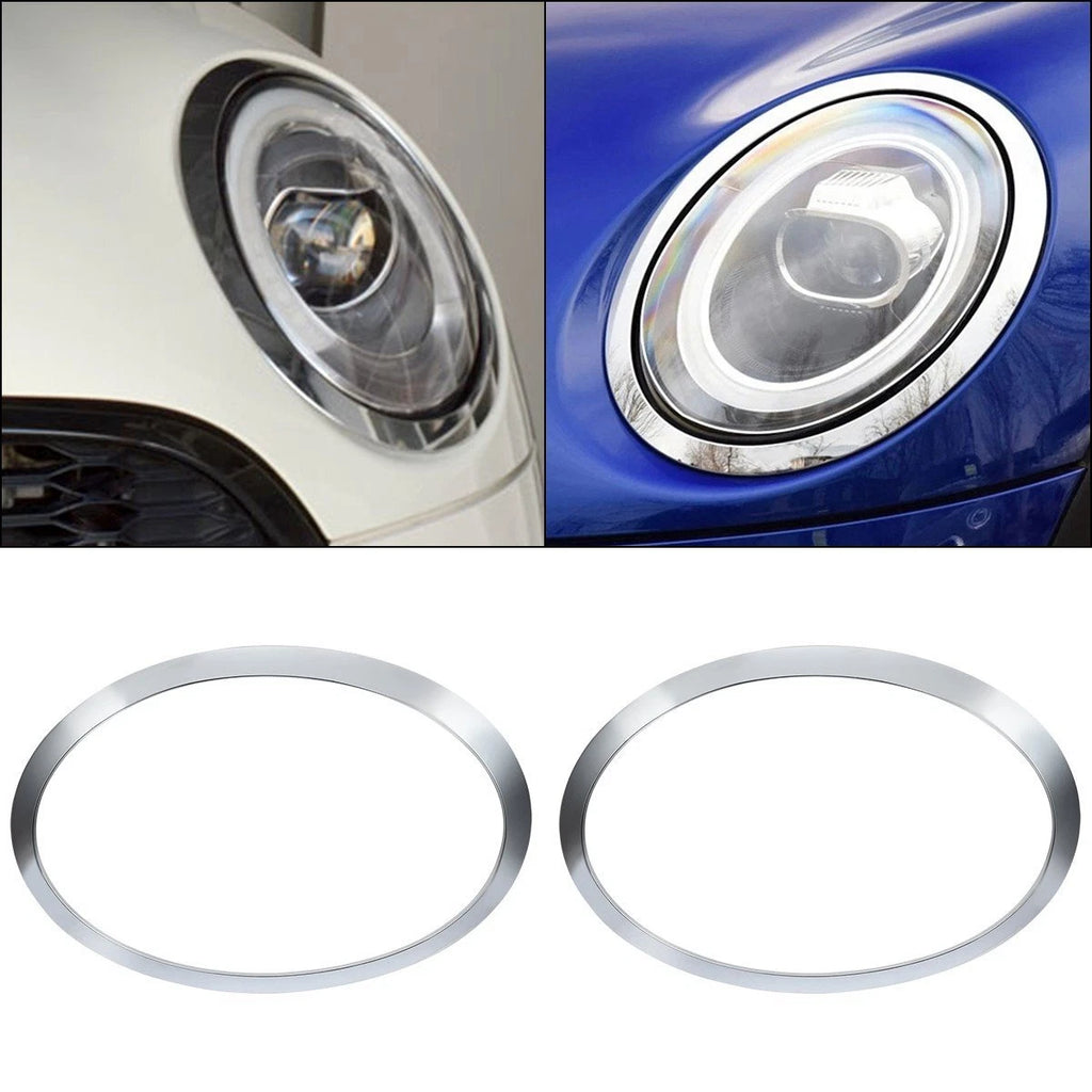Left+Right Headlight Trim Ring Cover For BMW For Mini Cooper F55 F56 F57 14-21 S