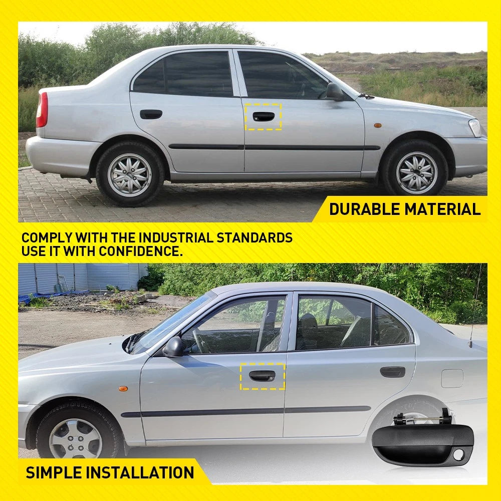 2-20X Front RH LH Black Outer Door Handle for Hyundai Accent LC 05/2000-03/2006