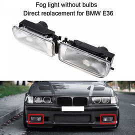 Pair Front Bumper Fog Lights Lamps Clear Lens For BMW E36 3 Series 1992-1998 ST