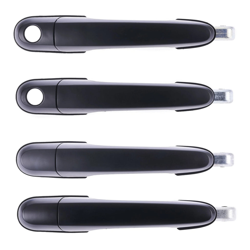 4pc Front Rear Left & Right Outer Door Handle Black for Hyundai Tucson JM 04 -10
