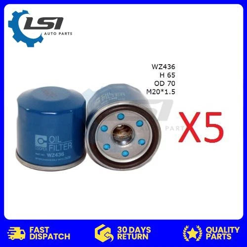 5 x Wesfil Oil Filters WZ436
