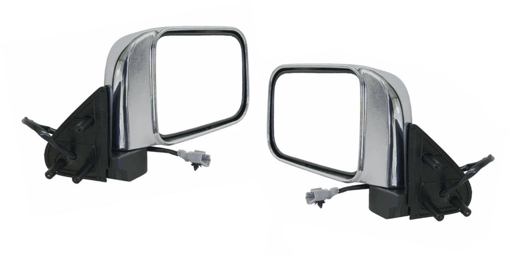 *NEW* DOOR MIRROR (ELECTRIC CHROME) for NISSAN NAVARA D22 4WD 2001-2015 PAIR L+R