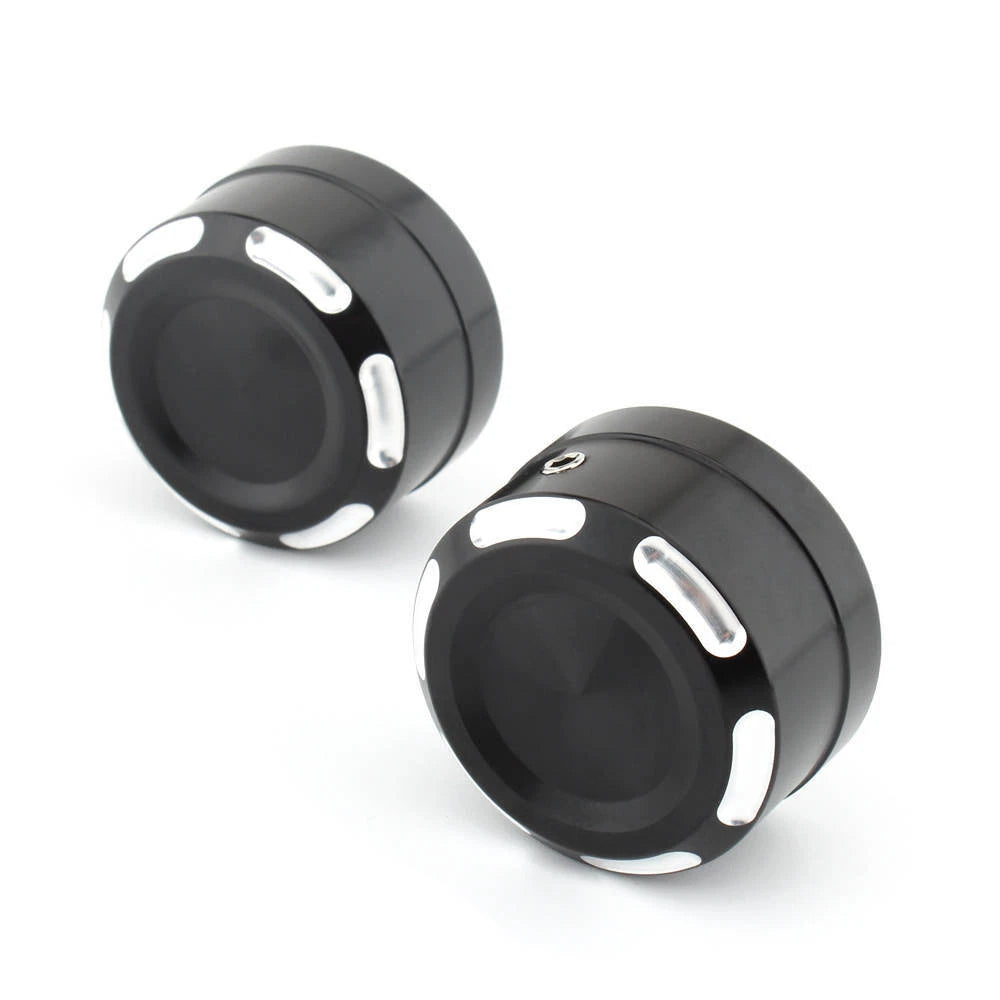 Pair Aluminum Rear Axle Bolt Nut Cap Cover For Harley Softail Fat Boy 2018+2023