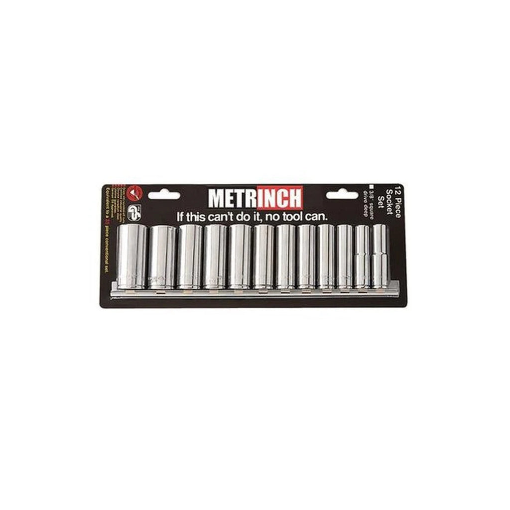 METRINCH Deep Socket Set 3/8" Drive 12Pc MET-0330