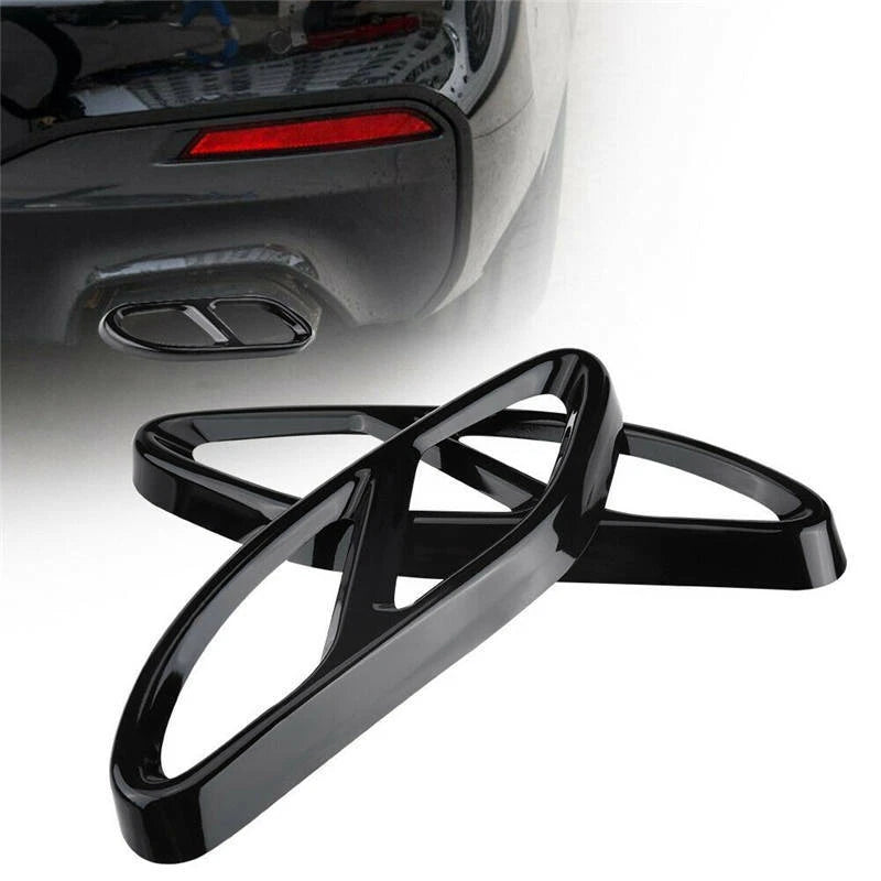 Black Exhaust Muffler Tip Pipe Cover Fit For Benz GLC A B C E W213 W176 W205 ST