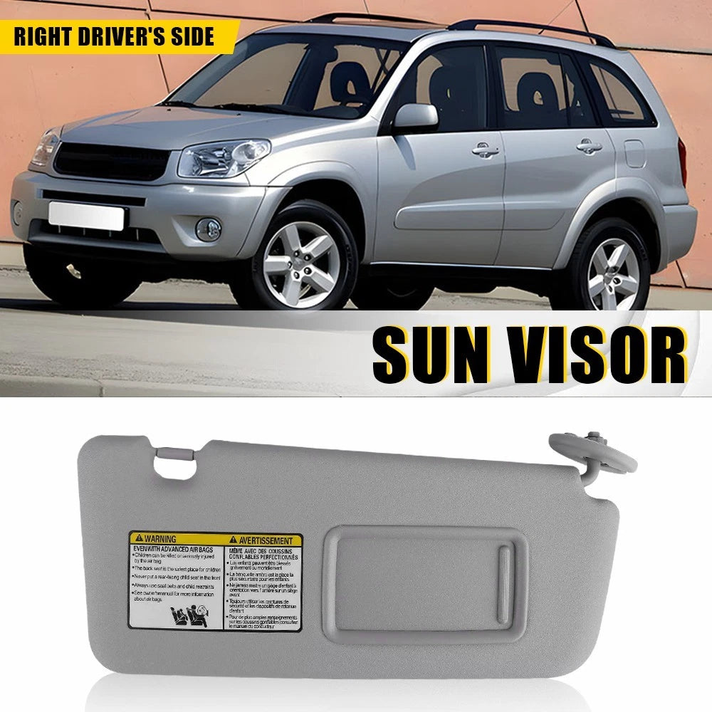 SUN VISOR RH RIGHT SIDE GRAY & EXTENDED PAD For TOYOTA RAV4 2004-05 REPLACEMENT