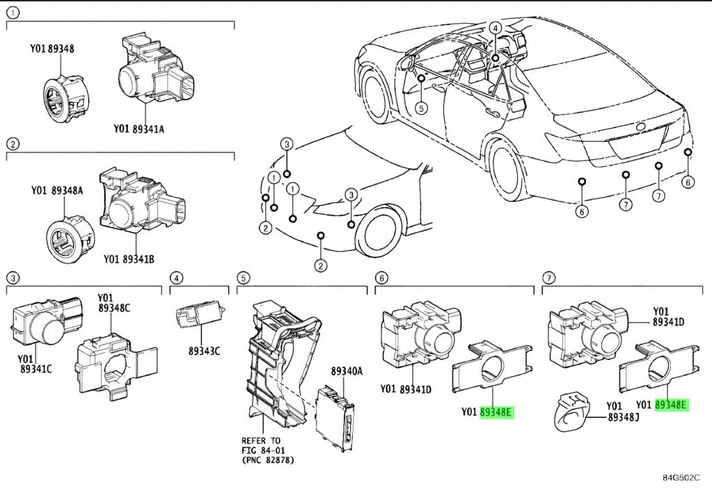 Genuine Toyota Ultrasonic Parking Sensor Retainer 89348‑78020