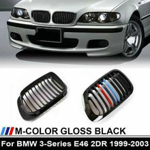 Load image into Gallery viewer, Gloss Black M Color Front Kidney Grill for BMW E46 2 Door 99-03 for M3 00-06 ST