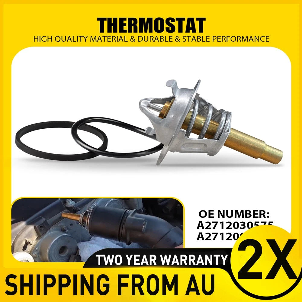 2x Thermostat & O-Ring Seal Fit Mercedes Benz C-Class C180 C200 C230 A2712000015