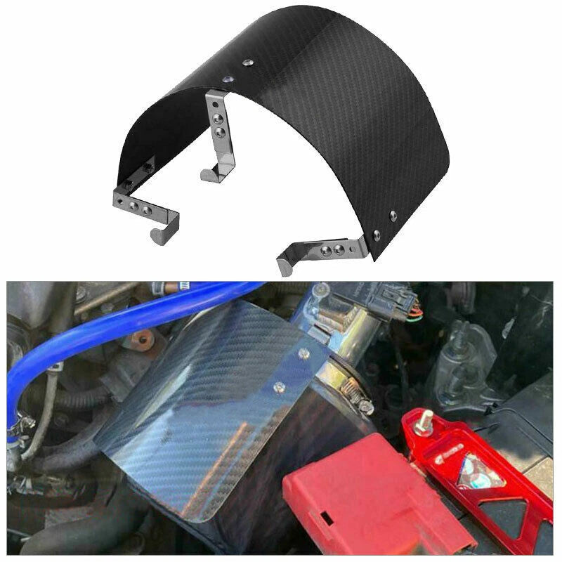 New Air Intake Filter Cover 2.5 ' -5.5' Universal Iron Heat Shield Carbon Fiber