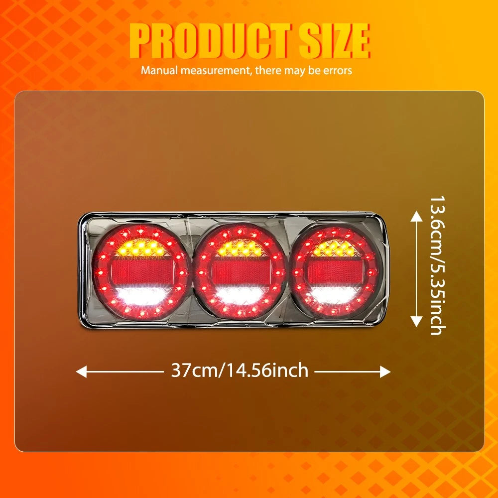 2-20X 3 LED Combination Tail Lights Stop/Tail/Indicator/Reverse Truck Ute Tray