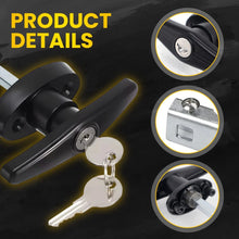 Load image into Gallery viewer, Pair Heavy Duty T-Bar Lock for Ute Canopy Rear Black Metal Key Locked Security