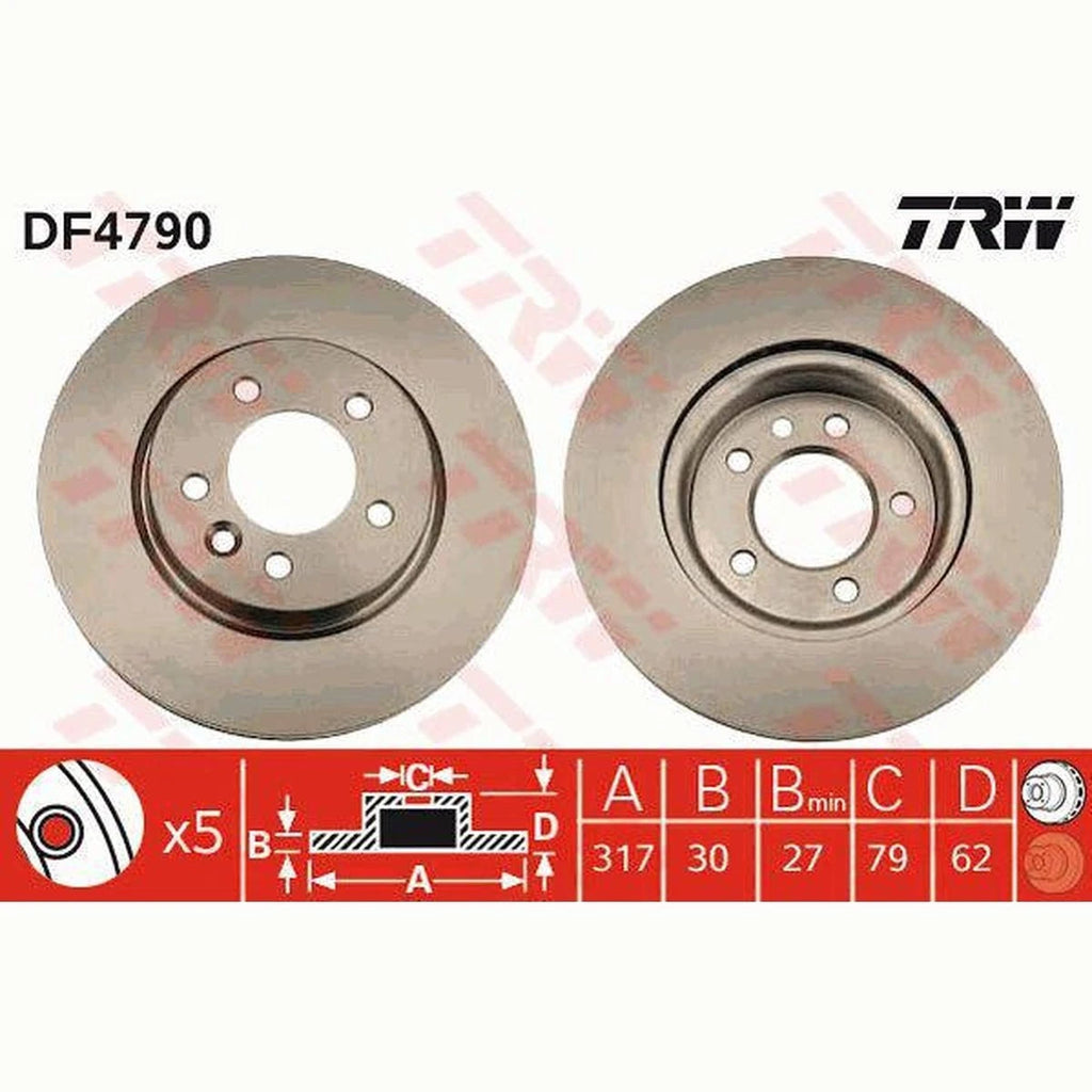 TRW Front Brake Rotor DF4790S – Premium Replacement Disc