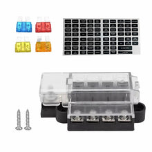 Load image into Gallery viewer, 4 Gang Fuse Box Positive Block 12v 24v Terminal Holder Circuit for ATO ATC Fuses