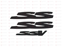 Load image into Gallery viewer, Matte black SS SSV 3-piece badge set for Holden Commodore VE VF rear and side
