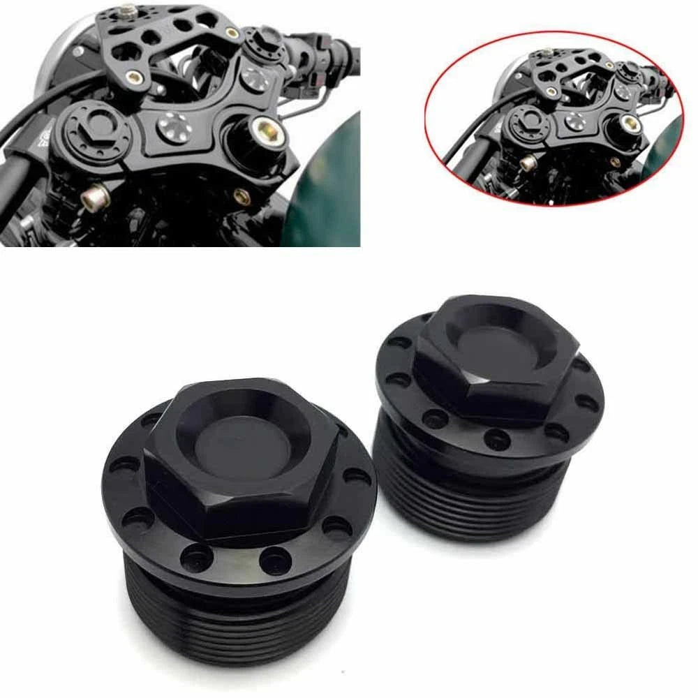 Pair Black CNC Anodized Fork Tube Cap Bolt For Harley Sportster 1200 883 39mm ST