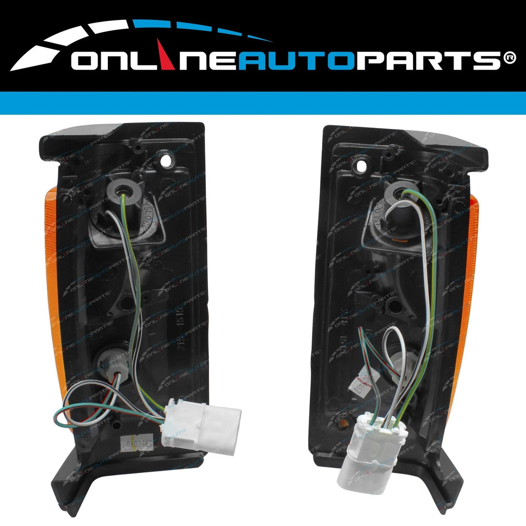 LH+RH Corner Indicator Amber Blinker Lamps for Nissan Navara D21 Ute 1986-1989