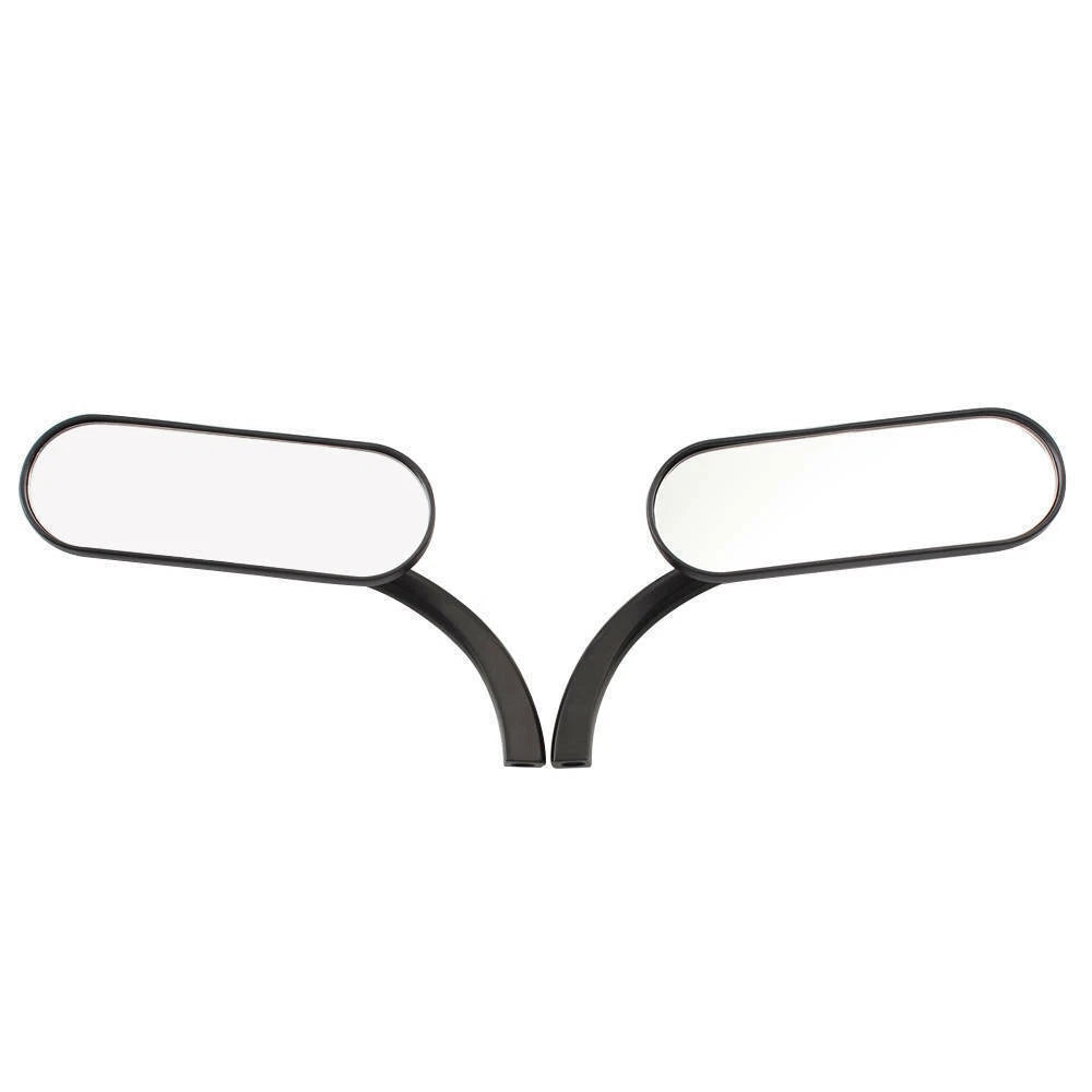 Black Billet Mini Oval Motorcycle Mirrors For Harley Softail Sportster Touring S