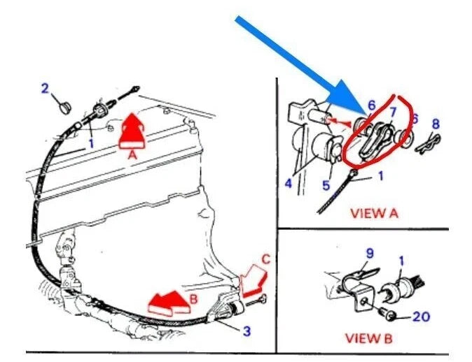Clutch Pedal Cable Clip Bracket Heavy Duty XC XD XE XF XG XH EA EB ED EF EL AU