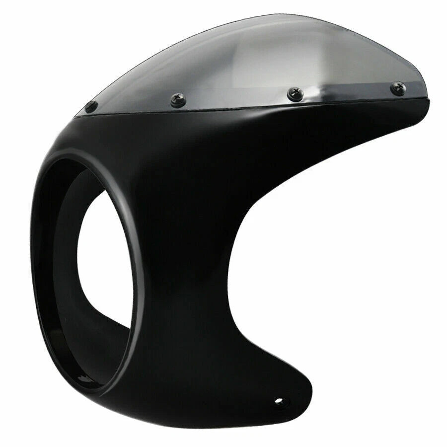 7" Universal Motorcycle Headlight Retro Cafe Racer Handlebar Fairing Windshield