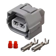 2-Pin Ignition Coil Connector Plug Kit, Grey, Universal (No Wire)