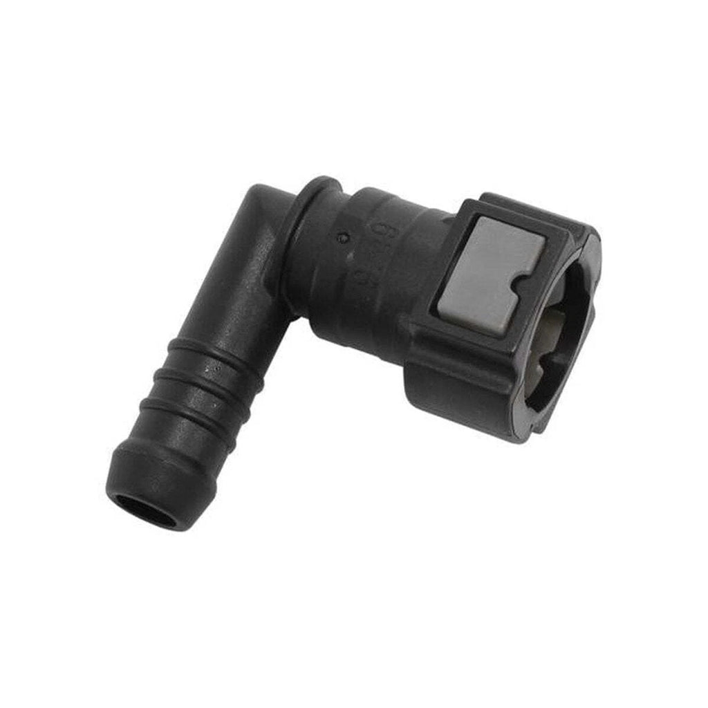 Aeroflow Push On 3/8" EFI Fitting To 3/8" / 9.65mm Barb 90Degree
