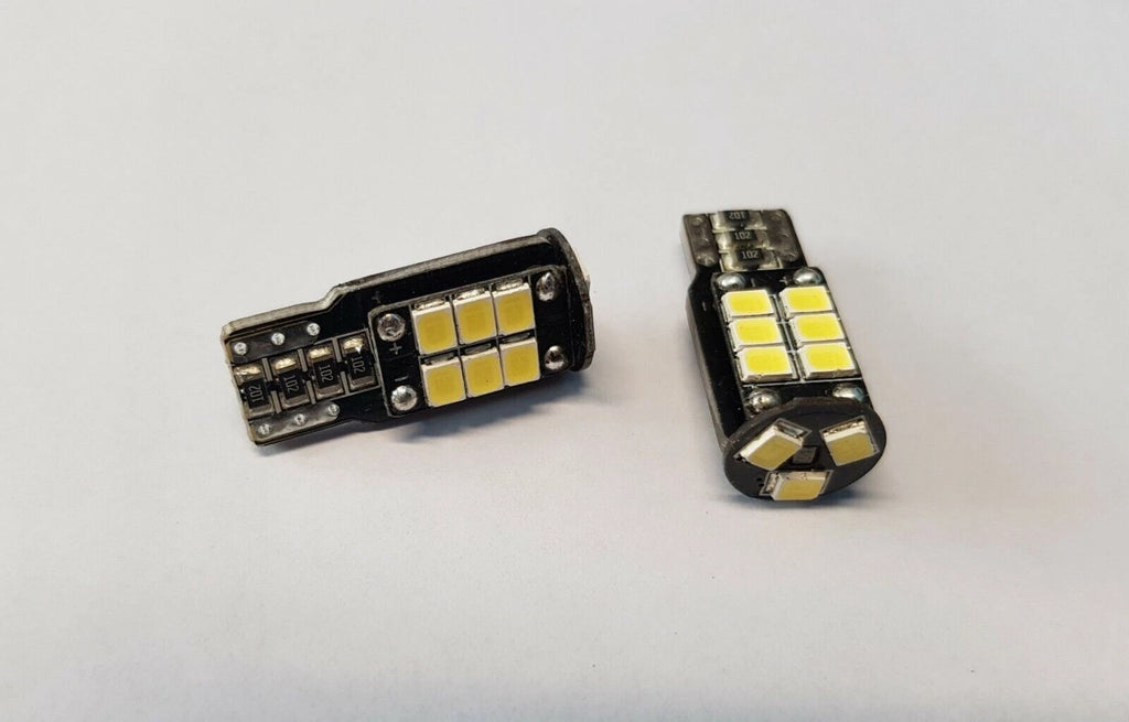 T10 W2.1X9.5D Wedge LED Interior License Park Light Blub Globe 3W 12V 6500K 2pc