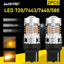 Load image into Gallery viewer, 2X AUXITO T20 7443 7440 W21W 26-LED BRAKE CAR STOP TAIL LIGHT BULB 12V AMBER AU