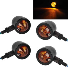 Load image into Gallery viewer, 4 Black Motorcycle Turn Signal Light Indicator Lamp For Harley Chopper Bobber ST