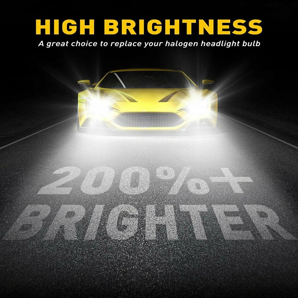 2-10x AUXITO H8/H9/H11 White LED Headlight 6500K Lights Bulb Headlamp Durable A2