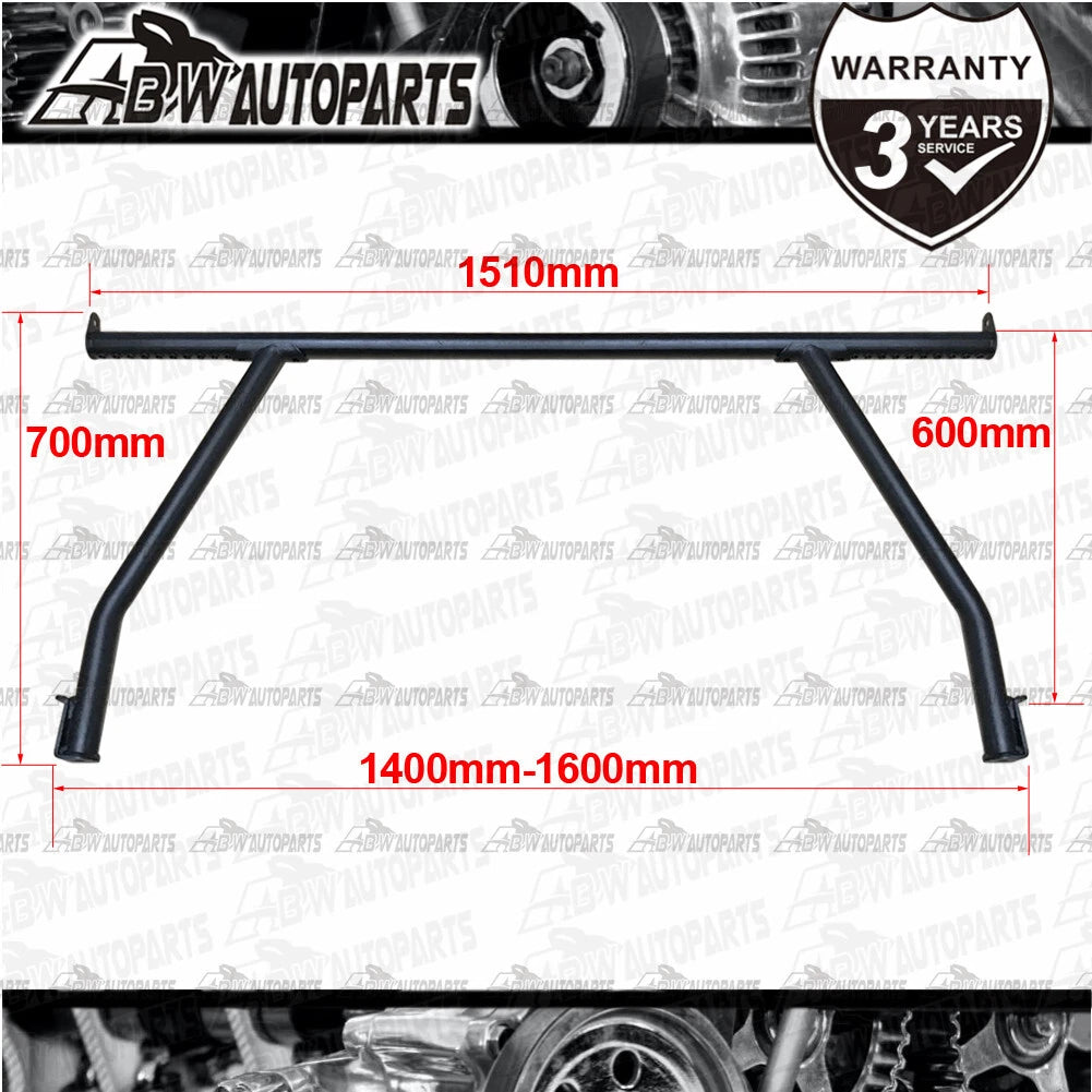 X2 Black Steel Heavy Duty Adjustable UTE Tub Ladder Rack Roll Bar