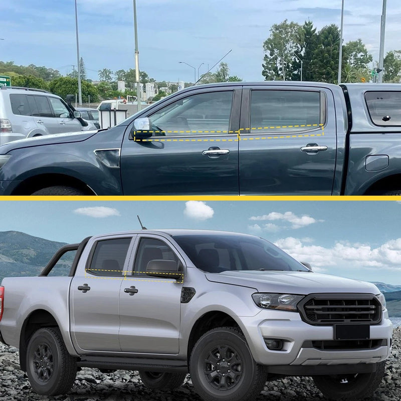 8x Window Weatherstrips for Ford Ranger PX XLT 2012-2021 Double Cab 4 Door